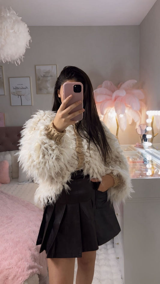 Jupe en simili-cuir noir