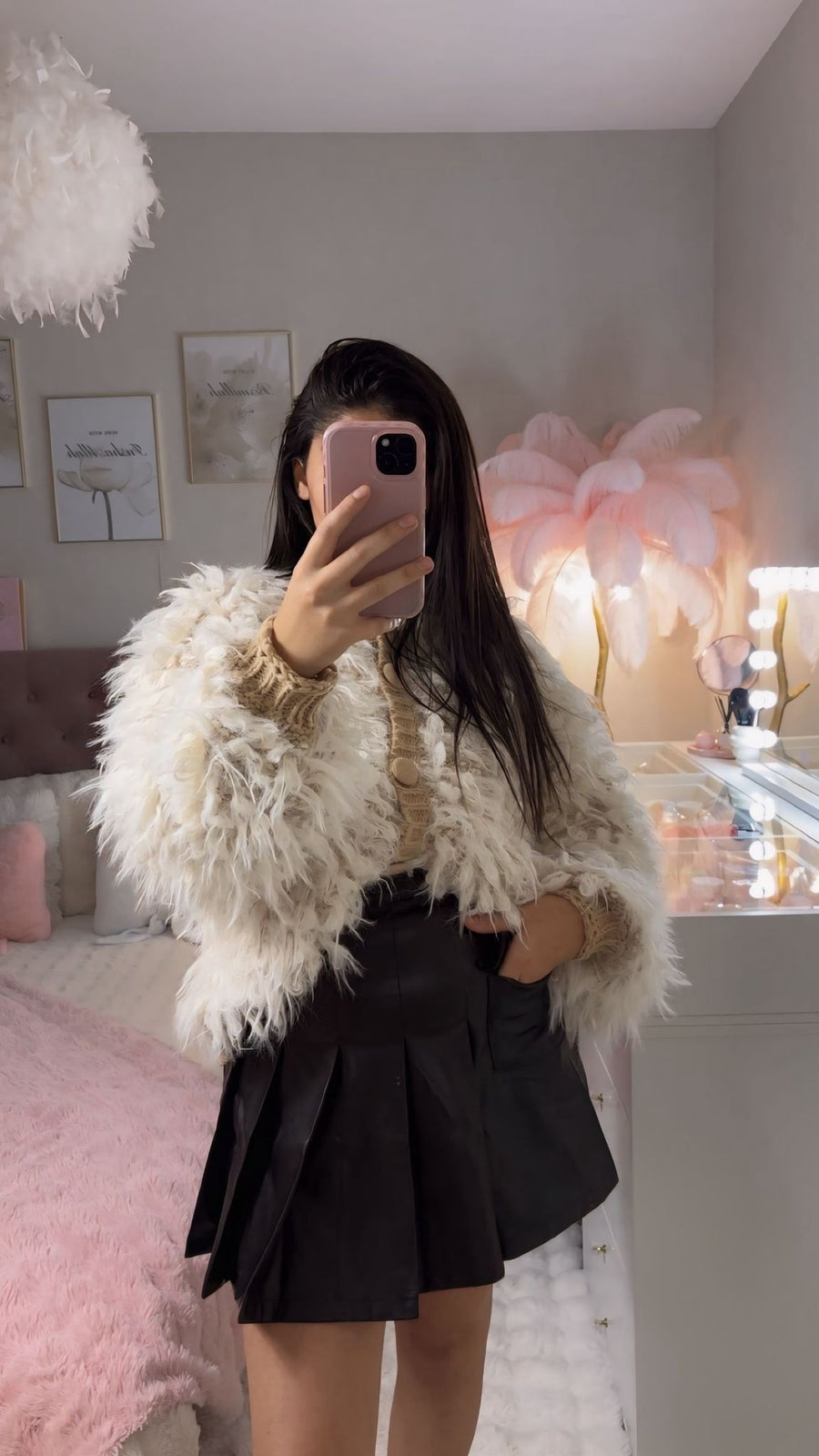 Jupe en simili-cuir noir